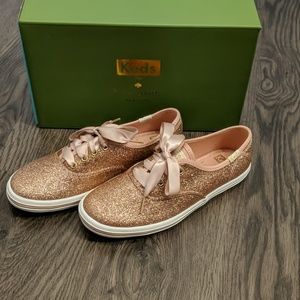 Keds Kids x Kate Spade rose gold shoes - sz 1 NWT